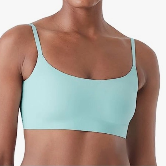 NWT True Body Scoop Neck Adjustable Strap Bra Sky Blue - Picture 1 of 4
